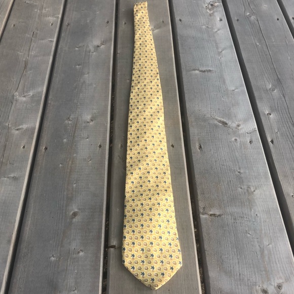 Tommy Hilfiger Fish and Palm Tree Silk Tie - Picture 1 of 10